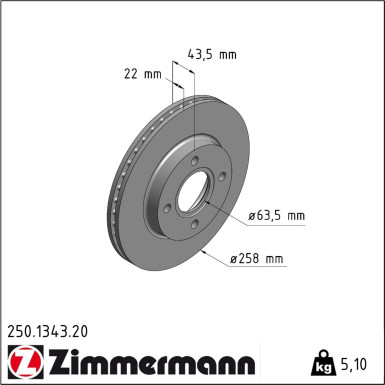 Zimmermann | Bremsscheibe | 250.1343.20