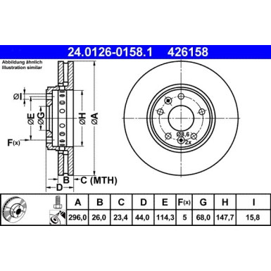 ATE | Bremsscheibe | 24.0126-0158.1