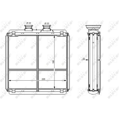 NRF | Wärmetauscher, Innenraumheizung | 54338