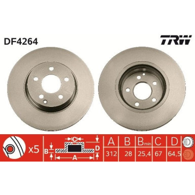 TRW | Bremsscheibe | DF4264