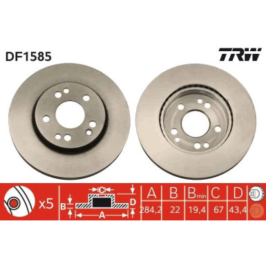 TRW | Bremsscheibe | DF1585