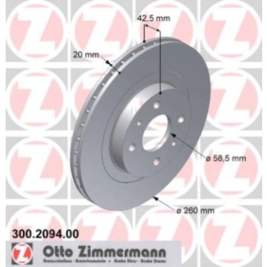 Zimmermann | Bremsscheibe | 300.2094.00