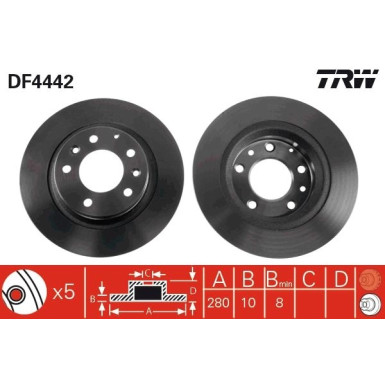 TRW | Bremsscheibe | DF4442