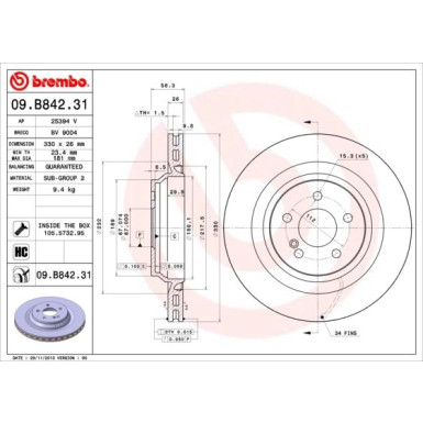 Brembo | Bremsscheibe | 09.B842.31