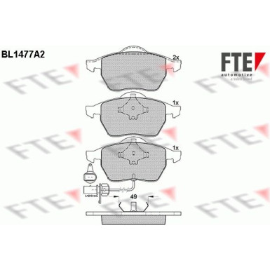 FTE | Bremsbelagsatz, Scheibenbremse | 9010208 FTE | Bremsbelagsatz, Scheibenbremse | 9010208