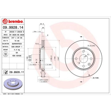 Brembo | Bremsscheibe | 09.9928.11