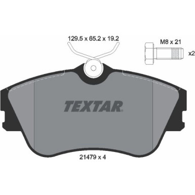 Textar | Bremsbelagsatz, Scheibenbremse | 2147902