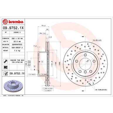 Brembo | Bremsscheibe | 09.9752.1X