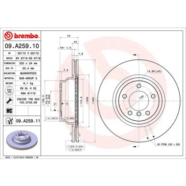 Brembo | Bremsscheibe | 09.A259.11