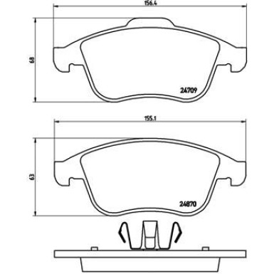 Brembo | Bremsbelagsatz, Scheibenbremse | P 68 045