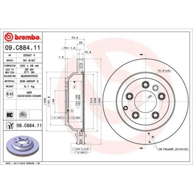 Brembo | Bremsscheibe | 09.C884.11