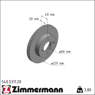 Zimmermann | Bremsscheibe | 540.5311.20