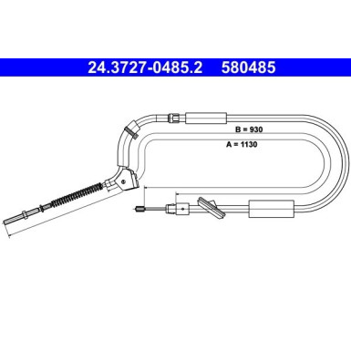 ATE | Seilzug, Feststellbremse | 24.3727-0485.2