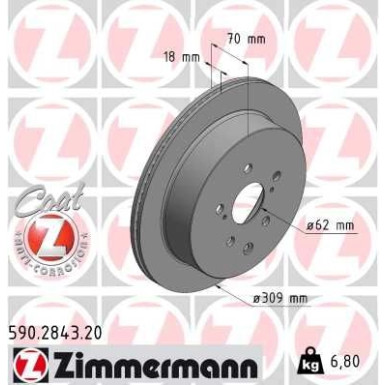 Zimmermann | Bremsscheibe | 590.2843.20