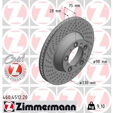 Zimmermann | Bremsscheibe | 460.4512.20