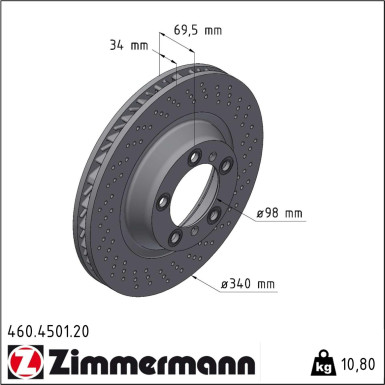 Zimmermann | Bremsscheibe | 460.4501.20