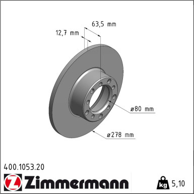 Zimmermann | Bremsscheibe | 400.1053.20