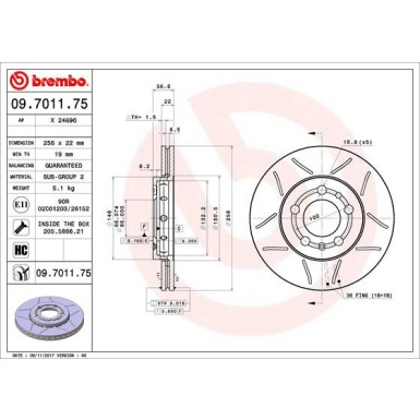 Brembo | Bremsscheibe | 09.7011.75