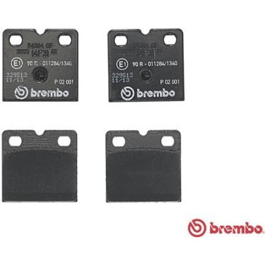 Brembo | Bremsbelagsatz, Scheibenfeststellbremse | P 02 001