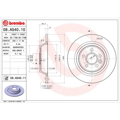 Brembo | Bremsscheibe | 08.A540.11