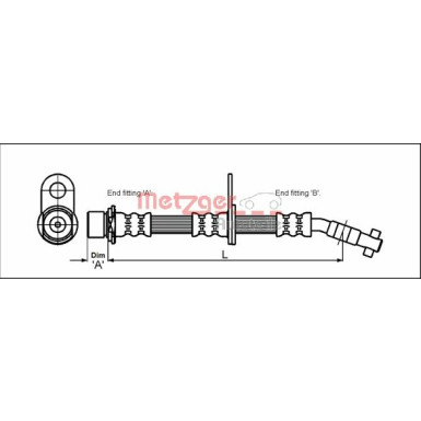 Metzger | Bremsschlauch | 4112167