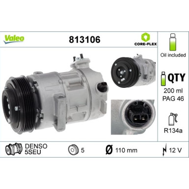 Valeo | Kompressor, Klimaanlage | 813106