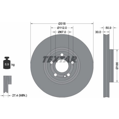 Textar | Bremsscheibe | 92316705