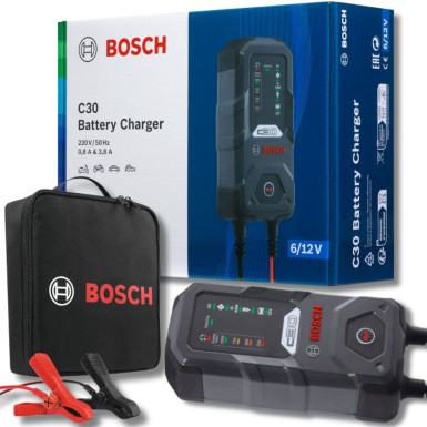 BOSCH C30 automatisches Batterieladegerät 6V-12V, 3.8A Ladestrom für Blei, EFB, AGM-Batterien 0 189 911 030