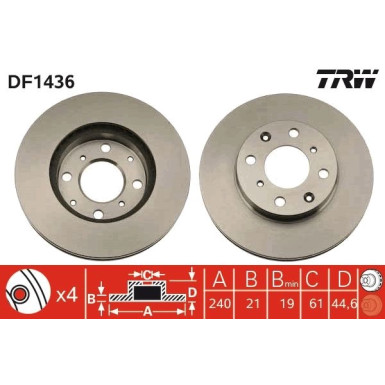 TRW | Bremsscheibe | DF1436