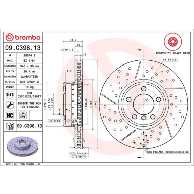 Brembo | Bremsscheibe | 09.C398.13 Brembo | Bremsscheibe | 09.C398.13