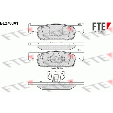 FTE | Bremsbelagsatz, Scheibenbremse | 9010967