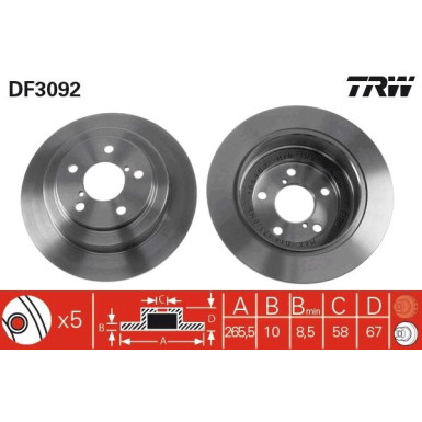 TRW | Bremsscheibe | DF3092