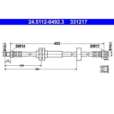 ATE | Bremsschlauch | 24.5112-0492.3