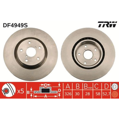 TRW | Bremsscheibe | DF4949S