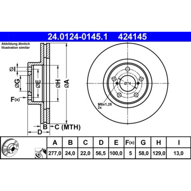 ATE | Bremsscheibe | 24.0124-0145.1