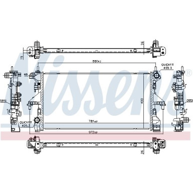 Nissens | Kühler, Motorkühlung | 606554