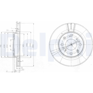 Delphi | Bremsscheibe | BG3794