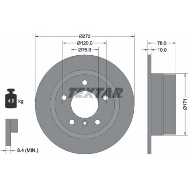 Textar | Bremsscheibe | 92072303