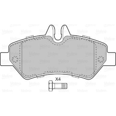 Valeo | Bremsbelagsatz, Scheibenbremse | 598876