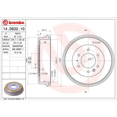 Brembo | Bremstrommel | 14.D632.10