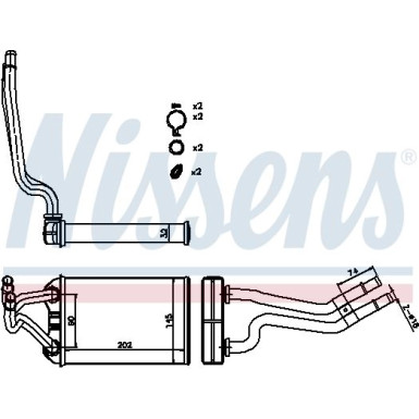 Nissens | Wärmetauscher, Innenraumheizung | 70980