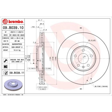 Brembo | Bremsscheibe | 09.B039.11