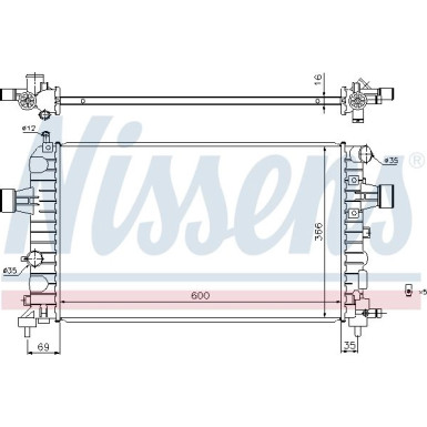 Nissens | Kühler, Motorkühlung | 630744