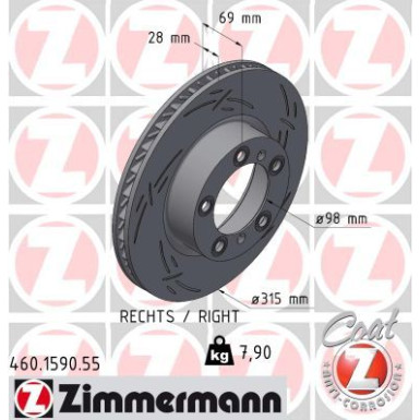 Zimmermann | Bremsscheibe | 460.1590.55