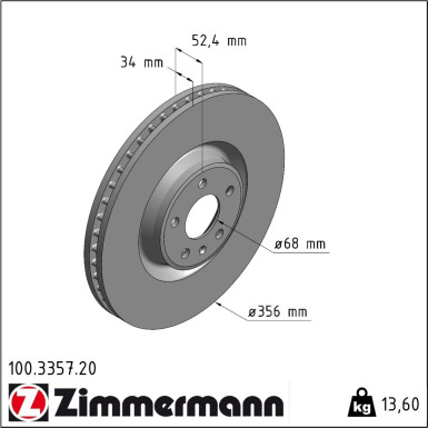 Zimmermann | Bremsscheibe | 100.3357.20