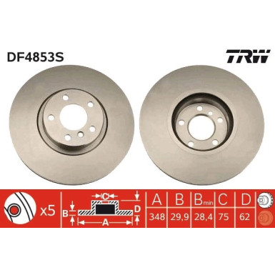 TRW | Bremsscheibe | DF4853S