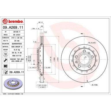 Brembo | Bremsscheibe | 09.A269.11