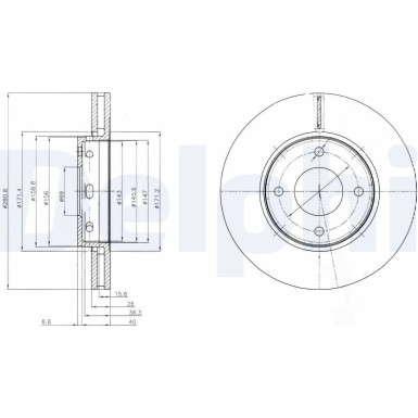 Delphi | Bremsscheibe | BG4127