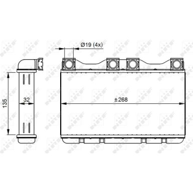 NRF | Wärmetauscher, Innenraumheizung | 54283