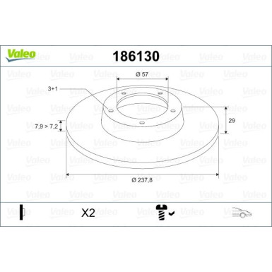 Valeo | Bremsscheibe | 186130